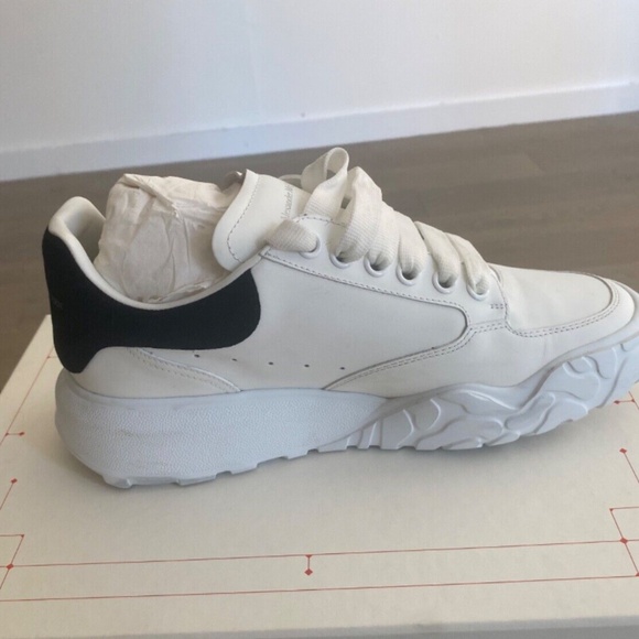 Alexander McQueen Oversized Court Trainer 'White Black' Size 40.5 - Picture 6 of 10